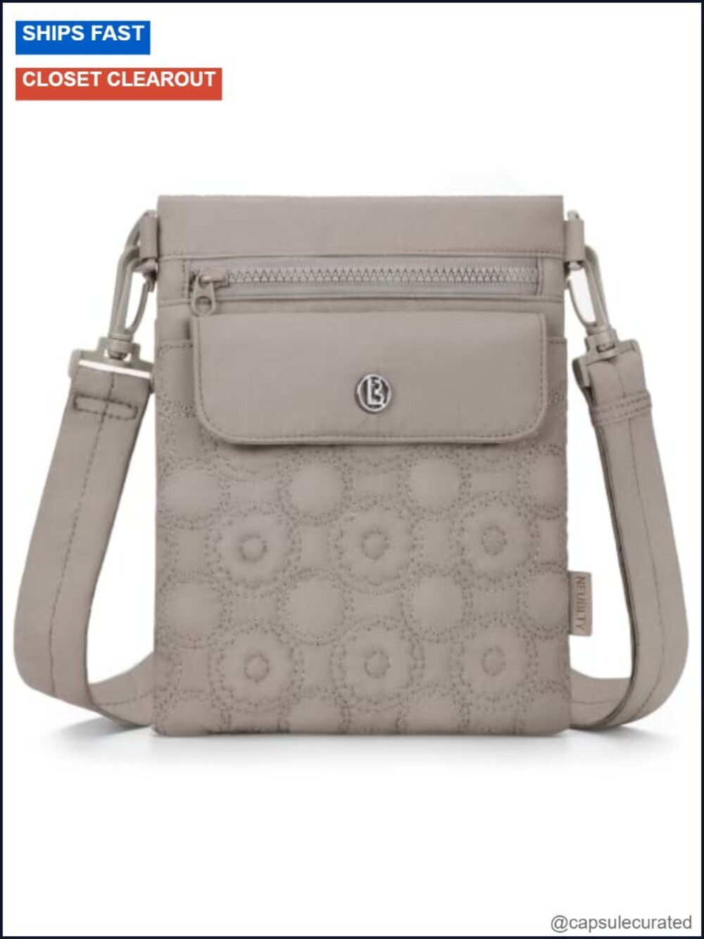 Quilted Nylon Puffer Crossbody Bag Lightweight Travel Shoulder Purse